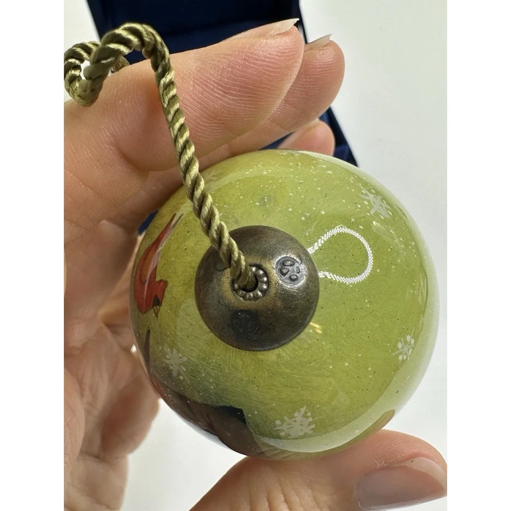 Ne'Qwa Art Hand painted Glass Christmas Ornament‎ Teardrop Snowman